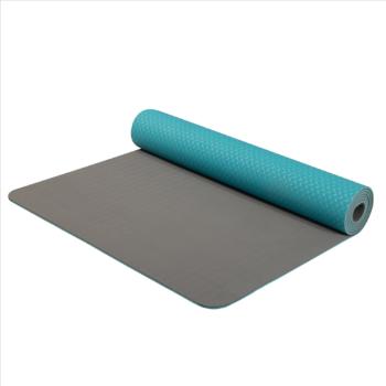 Podložka na jógu Yoga Mat dvojvrstvová materiál TPE tyrkys / šedá