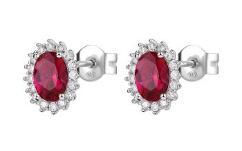 Brosway Elegantné strieborné náušnice Fancy Passion Ruby FPR15