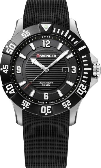 Wenger Quartz náramkové hodinky 01.641.132 (Ø x v) 43 mm x 11.45 mm strieborná Materiál puzdra=nerezová ocel Materiál re