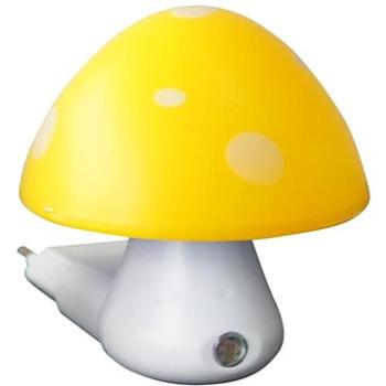 detská lampička do zásuvky Muchotrávka žltá 0,4 W/230 V/6400 K, súmrakový senzor (846LED4SY)