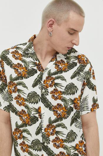 Košeľa Jack & Jones JJEJEFF pánska, béžová farba, regular