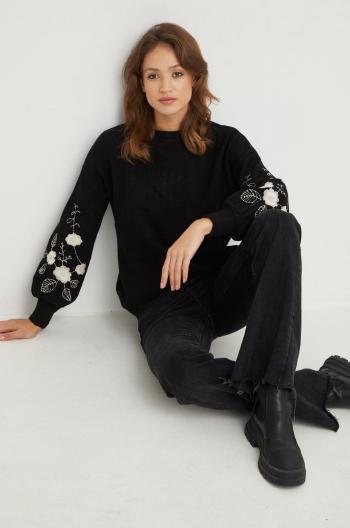 Vlnený sveter Answear Lab dámsky, čierna farba, tenký,