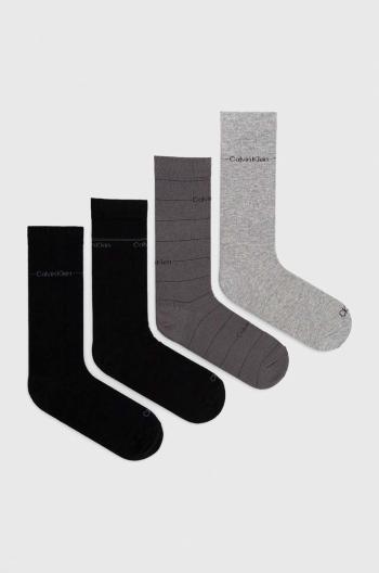 Ponožky Calvin Klein 4-pak pánske, šedá farba