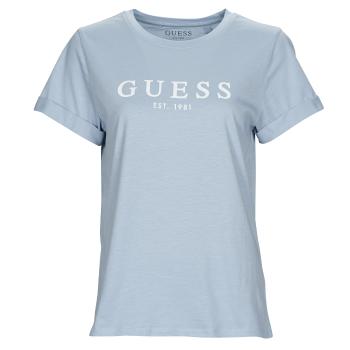 Guess  ES SS GUESS 1981 ROLL CUFF TEE  Tričká s krátkym rukávom Modrá