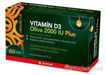 Glenmark VITAMÍN D3 Oliva 2000 IU Plus, 60 cps