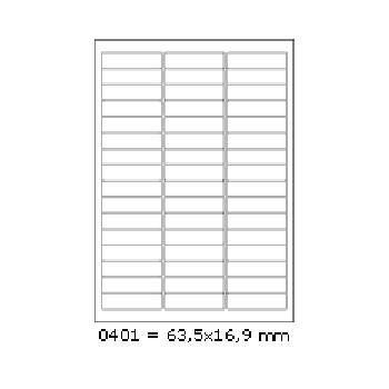 Samolepicí etikety 63,5 x 16,9 mm, 48 etiket, A4, 100 listů