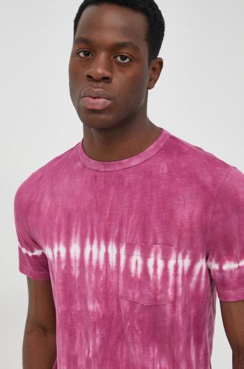 Bavlnené tričko GAP ružová farba, vzorované