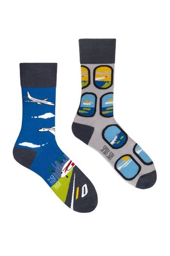 Modro-sivé ponožky Airplanes