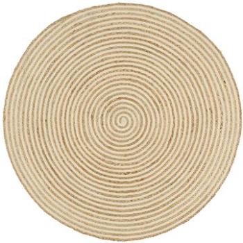 Ručne vyrobený koberec z juty špirálový dizajn biely 120 cm (133717)