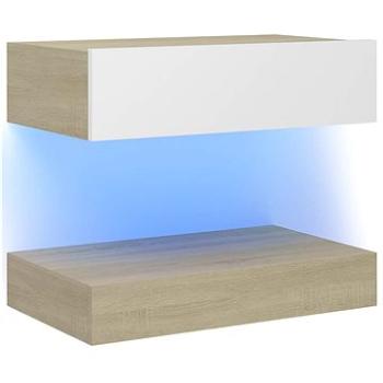 SHUMEE s osvetlením LED biely a dub sonoma 60 × 35 cm (804275)
