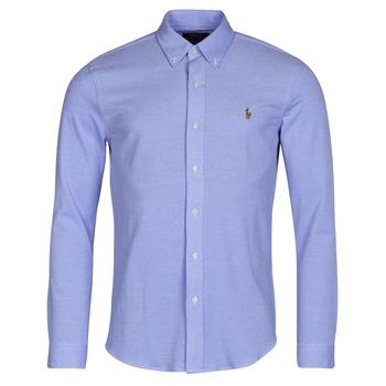 Polo Ralph Lauren  Košele s dlhým rukávom CHEMISE AJUSTEE COL BOUTONNE EN POLO FEATHERWEIGHT  Modrá