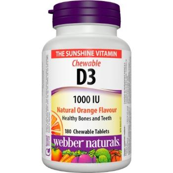 Webber Naturals Vitamín D3 1000 IU cmúľacie tablety 180 tabliet