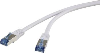 Renkforce RF-4737370 RJ45 sieťové káble, prepojovacie káble CAT 6A S/FTP 3.00 m sivá veľmi flexibilné vyhotovenie, pozlá