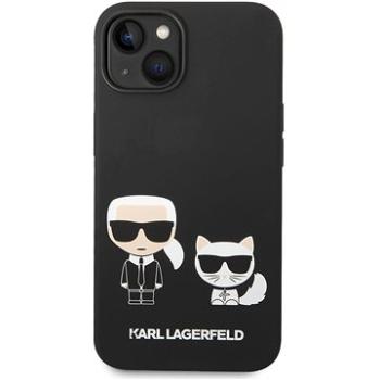 Karl Lagerfeld and Choupette Liquid Silicone Zadný Kryt pre iPhone 14 Black (KLHCP14SSSKCK)