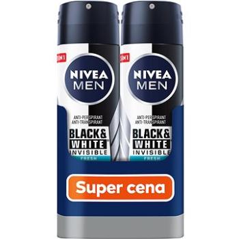 NIVEA Men Black & White Invisible Fresh Sprej antiperspirant 2× 150 ml (9005800363493)