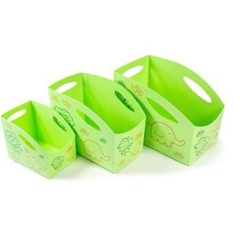 PRIMOBAL Sada detských úložných boxov, zelené, 3 ks, s veľkosťou S + M + L (5999105015840)