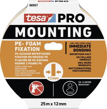tesa Mounting PRO PE-Fixation 66957-00000-00 montážna páska  biela (d x š) 25 m x 12 mm 1 ks