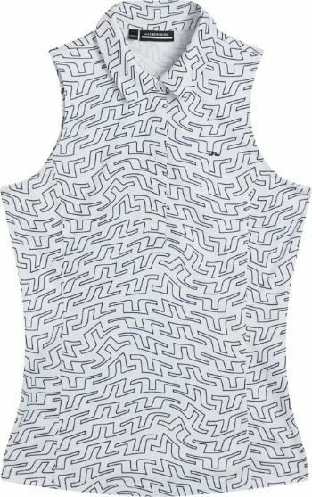 J.Lindeberg Dena Print Sleeveless Golf Top White Outline Bridge Swirl S