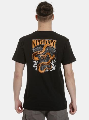 Čierne pánske tričko s potlačou na chrbte Meatfly Pistons