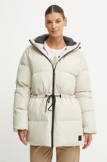 Páperová bunda Jack Wolfskin Kirschallee dámska, šedá farba, zimná, A60213