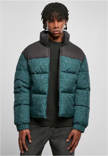 Urban Classics AOP Retro Puffer Jacket bottlegreen damast aop - M