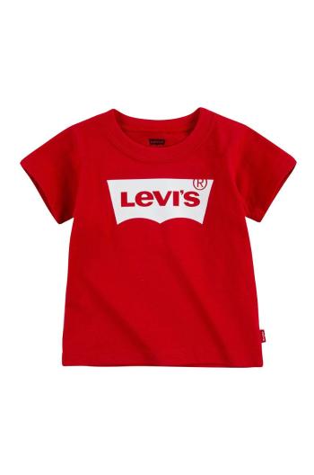Detské tričko Levi's červená farba, s potlačou