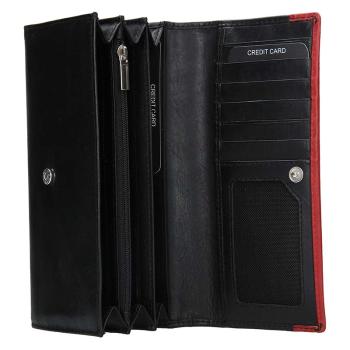 Lagen Dámska peňaženka kožená 50400 Čierna/Červená