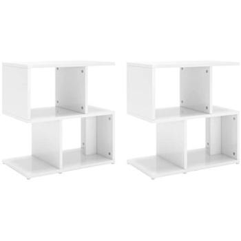 SHUMEE Nočné stolíky 2 ks biele vysoký lesk 50 × 30 × 51,5 cm drevotrieska, 806377