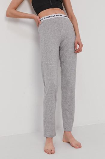 Pyžamové nohavice Karl Lagerfeld dámske, šedá farba