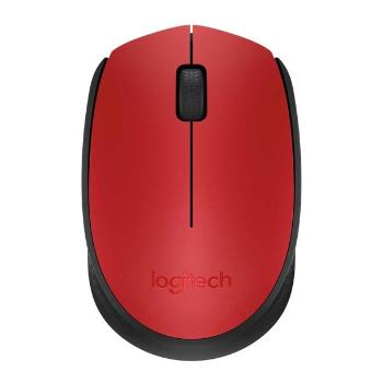 Logitech Myš M171, 1000DPI, 2.4 [GHz], optická, 3tl., bezdrôtová, červená, 2 ks AA, k notebooku, univerzál.