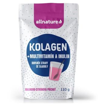 ALLNATURE Kolagén s multivitamínmi a inulínom príchuť malina a citrón 110 g