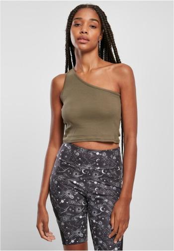 Urban Classics Ladies Cropped Asymmetric Top khaki - 3XL