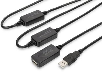 Digitus #####USB-Kabel USB 2.0 #####USB-A Buchse, #####USB-A Stecker 25.00 m čierna s USB, s predlžovacím káblom