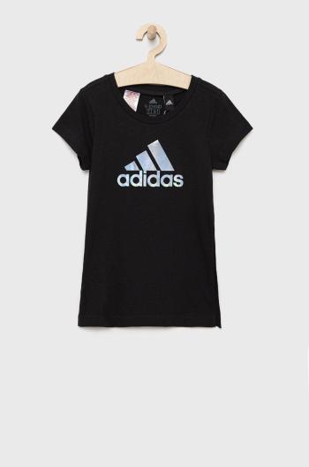 Detské bavlnené tričko adidas Performance HD4407 čierna farba,