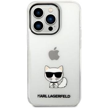 Karl Lagerfeld Choupette Logo Zadný Kryt pre iPhone 14 Pro Transparent (KLHCP14LCTTR)