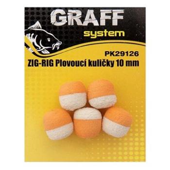 Graff Zig-Rig Plovoucí kulička 10mm Bílá/Oranžová 5ks (8594185856825)
