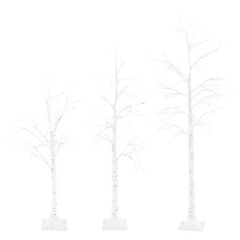 TEMPO-KONDELA INGEBORGA, LED vianočné stromčeky, set 3 ks, breza RP1, rozbalený tovar