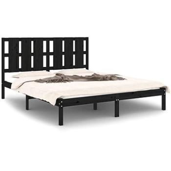 Rám postele čierny masívna borovica 160 × 200 cm, 3105614