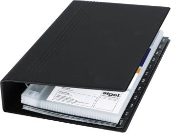 Sigel VZ300  kniha vizitiek s krúžkovou väzbou 200 kariet (š x v x h) 147 x 265 x 44 mm čierna (matná) plast