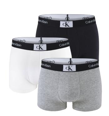 Calvin Klein - boxerky 3PACK 1996 modern cotton stretch black, white, gray - limitovaná edícia-XL (101-106 cm)