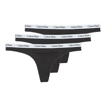 Calvin Klein Jeans  String CAROUSEL THONG X 3  Čierna