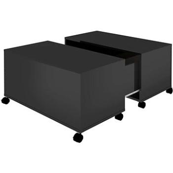 SHUMEE Konferenčný stolík čierny vysoký lesk 75 × 75 × 38 cm drevotrieska, 806874