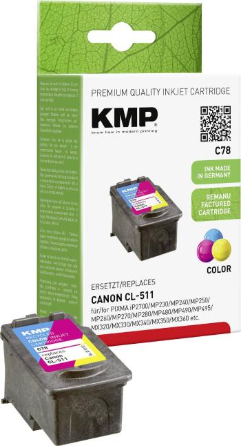 KMP Ink náhradný Canon CL-511 kompatibilná  zelenomodrá, purpurová, žltá C78 1512,4030