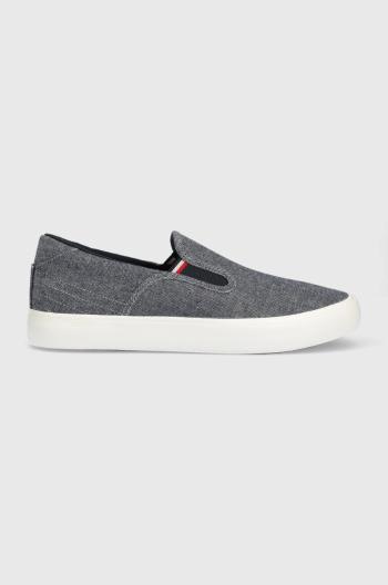 Tenisky Tommy Hilfiger TH HI VULC CORE LOW SLIP ON pánske, tmavomodrá farba