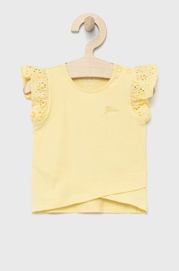 Detské tričko Guess žltá farba,