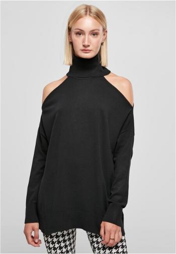 Urban Classics Ladies Cold Shoulder Turtelneck Sweater black - L