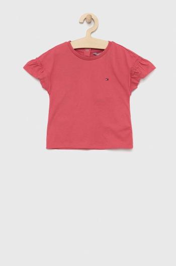 Detské tričko Tommy Hilfiger ružová farba