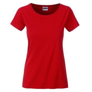 James & Nicholson Klasické dámske tričko z biobavlny 8007 - Červená | M