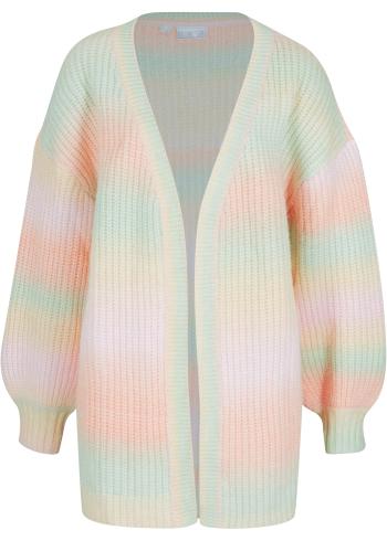 Dlhý pletený sveter s farebným prielivom