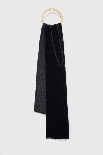 Vlnený šál Emporio Armani čierna farba, melanžový